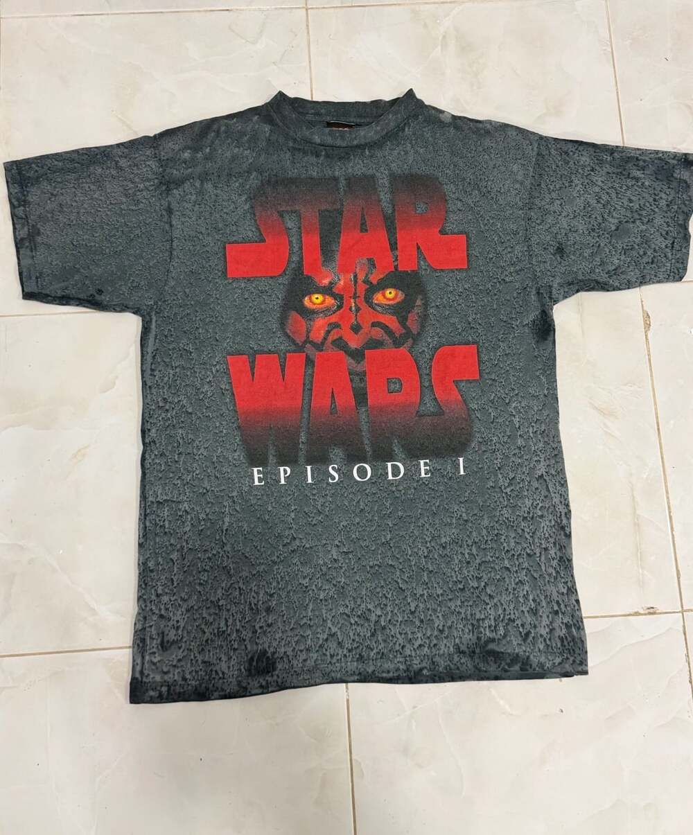 Vintage 1999 Star Wars Episode I Darth Maul All Over Print T Shirt Acid Wash XL